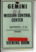 Charles Matthews GT-2 NASA Badge